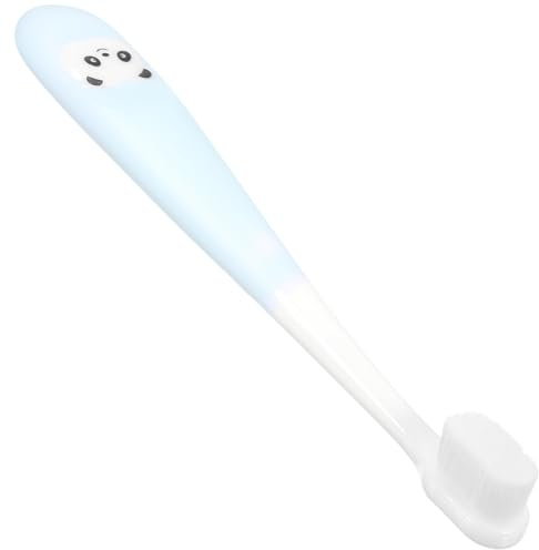 HOMSFOU Zahnbürste für Kinder mit Weichen Borsten und Aufbewahrungseimer PP Tpr Material Ergonomischer Griff Weiß