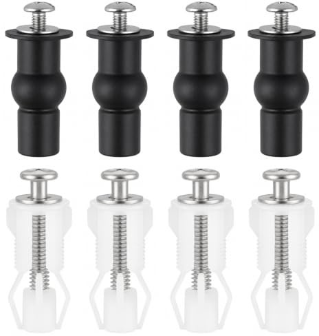 Amlif Tornillos para Tapa WC, Juego de 8 Piezas, Kit de Repuesto Universal | Bisagras, Tuercas, Pernos, Orificio Ciego, Fácil Instalación, Resistente, Ideal para Reparación de Tapadera WC