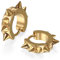 JewelryWe Schmuck Punk Creolen Ohrringe, Edelstahl Spike Spitzen Nieten Hip-Hop Huggie Hoop Klappcreolen Plug Piercing Clip Ohrstecker Gothic Gold
