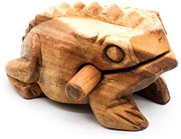 Klangfrosch 14cm Jackfruitholz - Klangtier Percussion-Instrument
