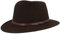 Outdoor Filz-Hut | Trekking-Hut | Wollhut aus 100% Wolle – Wasserabweisend & Faltbar – mit Ledergarnitur - Braun