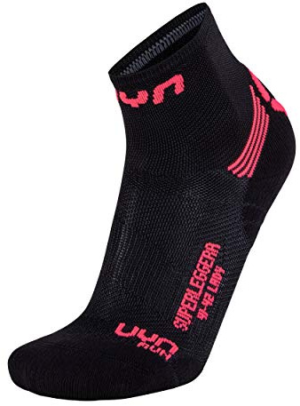 UYN S100077 Run Superleggera Socks Women's Schwarz/Fluo-Koralle 40