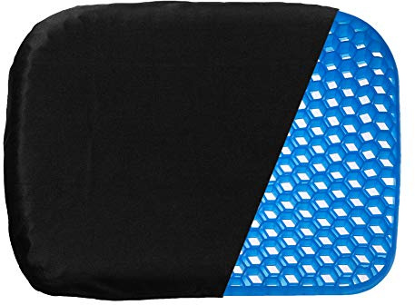 HeRo24 Comfort Gel Seat Sitzkissen – orthopädisches Gelkissen & Rollstuhlkissen – druckentlastend – mit waschbarem TPE Bezug – Maße 42/37,5 × 32 × 4,5 cm