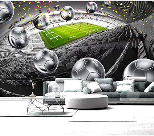 Papier Peint Panoramique Tapisserie Intissé Murales 3D Décoration Murale Effet Trompe Loeil Immense Terrain De Football
