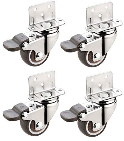 GINVF Rotelle per Ruote universali da 38 mm con Ruote per Freni Ruote girevoli Ruote girevoli Ruote in Gomma per Tavolo da Tavolo Carrello Ruote per culle