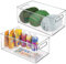 mDesign 2er-Set Aufbewahrungsbox für Bastelbedarf – toller Bastel Organizer mit Griffen – perfekte Aufbewahrung für Glasperlen, Moosgummi, Wolle oder Stoffbänder – durchsichtig