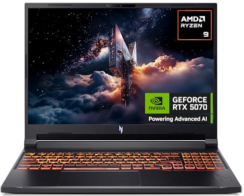 Acer Nitro V 16 AI ANV16-61 Gaming Laptop - AMD Ryzen 9 365, 16GB, 512GB SSD, NVIDIA GeForce RTX 5070, 16 WUXGA IPS 180Hz, Windows 11, Black