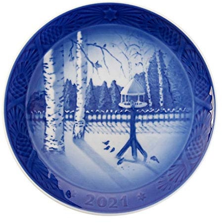 Royal Copenhagen Piatto natalizio 2021 - Inverno in giardino 18 cm, 1057622
