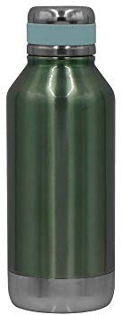 Steuber Edelstahl Thermoflasche 500 ml grün mit Silikon-Manschette, doppelwandig für lange heiße & kalte Getränke