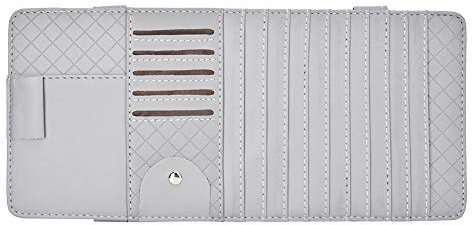 Supporto per visiera parasole, custodia per parasole per auto in pelle PU organizer per CD/occhiali/porta patente di guida per auto(grigio)