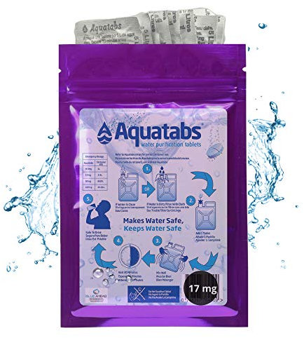 Aquatabs Nadcc 17mg x 100 World's #1 Water Purification Tablets 1 tablet treats 2-5 litres Purify tank camping prepping