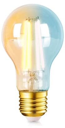 Aigostar Alexa Glühbirne E27 Edison Vintage Glühbirnen 6W Dimmbare Retroglühbirnen A60 Smart Lampe Wlan Dimmbar 2700K-6500K, App Steuern Kompatibel mit Alexa und Google Assistant. Bernstein 1 Stück