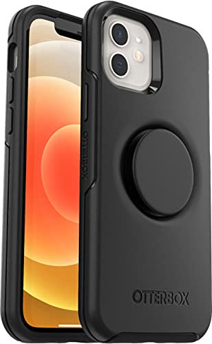 OtterBox + PopGrip Symmetry Series Case for iPhone 12 and iPhone 12 PRO (ONLY) - Retail Packaging - Black