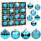 Meleager 6cm Christbaumkugeln Blau, 16PCS Weihnachtsbaumkugeln Kunststoff, Weihnachtsbaum Kugeln Diamant, Bemalte Baumschmuck Weihnachtskugeln, Plastikkugel Christbaumschmuck Hängedekorationen
