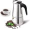 Cafetera Italiana en acero inoxidable 6 tazas (300 ml) Cafetera Italiana inducción para espresso. Compatible con gas, vitrocerámica e inducción. Uso doméstico y oficina. Cafetera Moka.