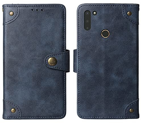 Gukas Stand Leder Case Handy Schütz Hülle Für Gigaset GS4 / GS4 Senior 6.3 TPU Silikon Abdeckung Flip Lederhülle Handyhülle Brieftasche Schutzhülle Premium Wallet Cover Etui (Blau)