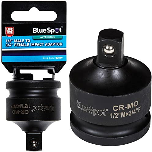 BS BlueSpot Professional Impact Adaptor | Socket Reducer | from 3/4'' Female Drive to 1/2'' Male Drive | Air & Hand Tools | DIY | UK Free P&P