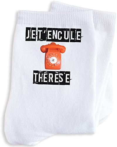 Luigi Collection Chaussettes Homme Femme Humour Thérèse Message drôle. Idée Cadeau Original Ami Collègue Copain Copine Anniversaire Noël St Valentin. Taille 39/42