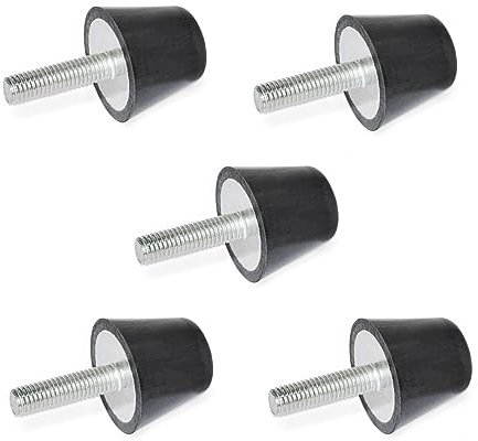 Ganter Normelemente GN 253-19-M5-10-55 ANSCHLAGPUFFER MIT SCHRAUBE, schwarz, Gewinde d2: M5x10