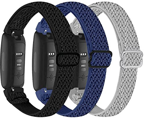 Nigaee Nylon Armband Kompatibel mit Fitbit Inspire 3/Inspire 2/Inspire HR/Inpsire/Fitbit Ace 3/Ace 2, Atmungsaktives Verstellbares Gewebte Stoff Armband Kompatibel für Fitbit Inspire 3 Damen Herren