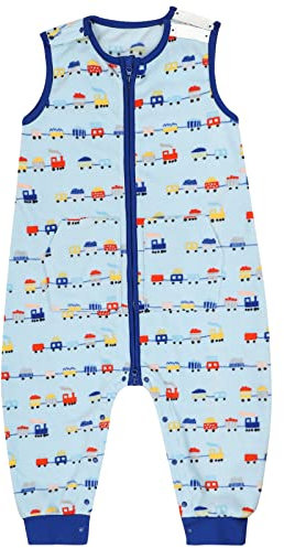 MOEMOE BABY Gigoteuse a Pied Tog 1,0 Gigoteuse Bébés Gigoteuse avec Jambes Gigoteuse avec Pieds Toddler Sac de Couchage,Polaire Couverture Longueur 64cm/pour 6-12 Mois,Train,80