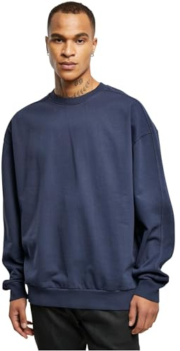 Urban Classics Herren Sweatshirt Heavy Terry Garment Dye Crew darkblue S
