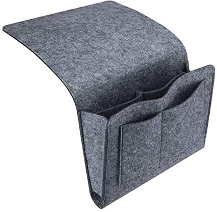 Amdonalo Bedside Organiser - Felt Storage Bag for Home, Sofa, Bunk Beds - Dark Grey