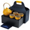 TEANAGOO Juego de té japonés portátil para mujeres, juego de té de cerámica de viaje naranja, 1 tetera (700ml/25oz) + 4 tazas de té(110ml/4oz), U4, caja de almacenamiento con bandeja de té