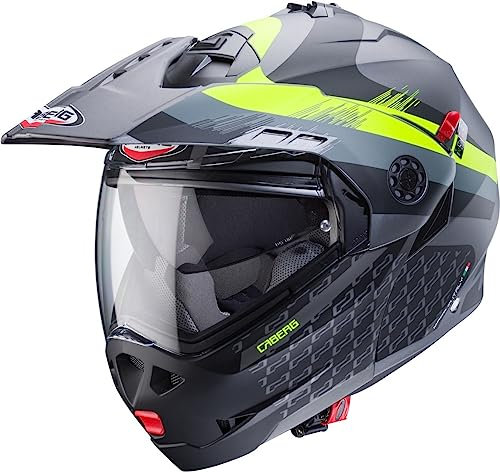 CABERG Helmet TOURMAX X SARABE MATT Gun Metal/Black/Yellow Fluo L