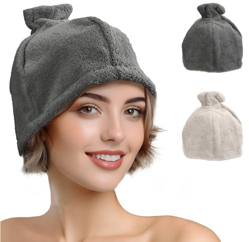 JEMIDI Bonnet de sauna - Chapeau sauna homme femme 100% coton éponge 25 x 15 x 3 cm - Accessoire pour sauna spa hammam résistant à la chaleur