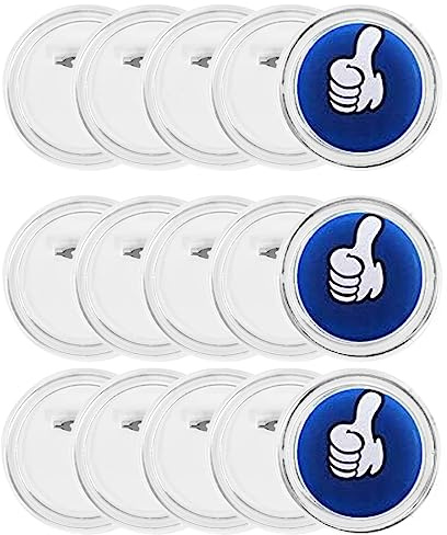 SJBAUTYO 15 Stück Buttons Transparente,Abzeichen Klar Knopf DIY Badge 58 mm,für Foto Bild Kleidung
