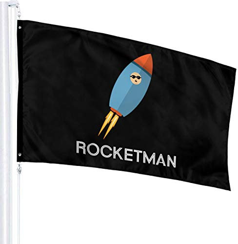 Flagge 3 x 5 Rocketman Kim Jong Un Funny 100% Polyester einlagige durchscheinende Flaggen 90 x 150 cm – Banner 3' x 5'
