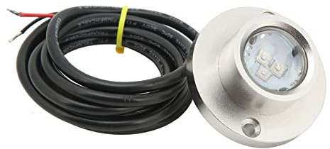 Qcwwy Boot-Unterwasserlicht, LED-Unterwasserlicht-Lampe, Ablassstopfen, Marine-LED-Unterwasserlicht, IP68 Wasserdicht, 12 V/24 V DC, 3 LED-Lampenperlen, Edelstahl 316 (Weiss)