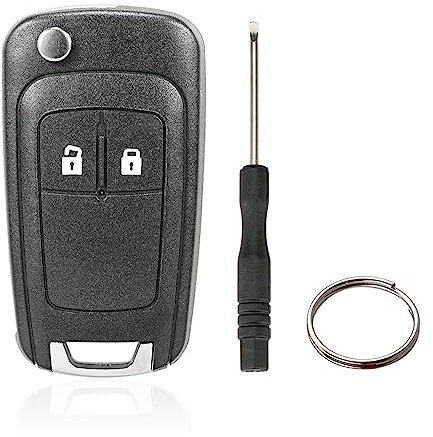 2 Tasten Fernbedienung Klapp Schlüsselgehäuse Kompatibel für OPEL Insignia Astra Meriva Zafira Movano Mokka Adam (2 Tasten Keine Batterien.)