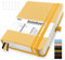 Mlife A5 Dotted Journal Notizbuch,360 Seiten Und 100g/M² Tintenfestes Papier,Hardcover Collegeblock Notizblock,Notizbücher Mit Falttasche Für Büro Schule Zuhause Schreiben&Notizen(Gelb)