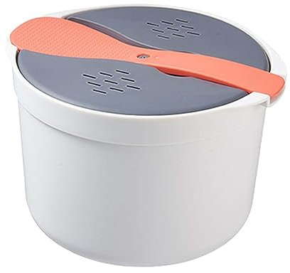 MagiDeal Cuiseur à riz multifonctionnel, Pot de 2l au micro-ondes, cuiseur à pâtes pour pâtes, légumes, riz, quinoa, Ramen, orange