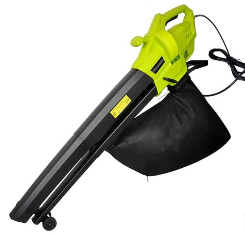 LBMED 3-in-1 Electric Leaf Blower, Leaf Vacuum/Mulcher with Shoulder Strap Design, 9000-14000rpmrpm/min and 16:1 Crushing Function, 270km/h Wind Speed and 13.2m³/h Wind Force, for Lawn Care