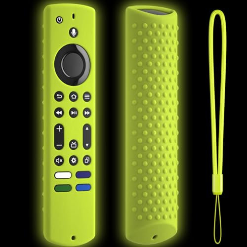 Coque en silicone pour télécommande Fire TV Stick 4K Max sortie en 2023/Toshiba/Insignia NS-RCFNA-21/Omni Series Smart TV Fire TV 4K Max 2e génération (vert brillant)