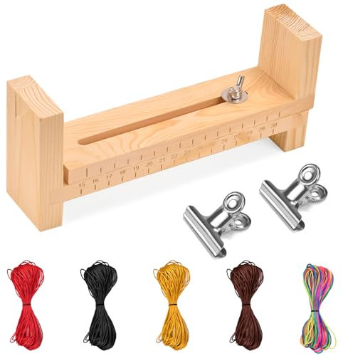 CAREDGO Jig Bracelet Maker Holz Armband Hersteller Einstellbare Jig Armband Maker Paracord Bracelet Maker Kit Paracord Jig Bracelet Kit mit 5 Roll Flechtgarn und 2 Klammer für DIY