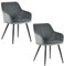 exitodesign Polsterstuhl Milton Gepolsterter Stuhl Esszimmerstühle Bürostuhl Stuhl Küche Wohnzimmer Bequem Praktisch stühle 2er Set bistrotisch mit 2 stühlen 54,5x59x83 cm Dunkelgrau