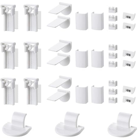 6 kit 36 Stück Plissee Ersatzteile Set Klemmträger Zubehör:Plissee Klemmträger Zubehör Klemmfix Halterung