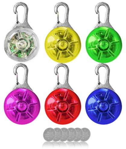 AVIDA ZEN Blinklicht Schulranzen Kinder 6x, Leuchtanhänger Hund, Clip on | mit 3 Leuchtmodi, Reflektoren Katzen, Jogger, Camper, Reflektor Licht, Hundelicht (6er Set)