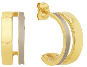 s.Oliver Creolen Edelstahl Damen Ohrschmuck, 1,7 cm, Gold, Kommt in Schmuck Geschenk Box, 2037981
