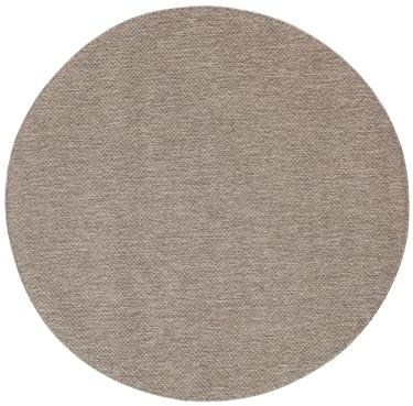 RugVista Clio, In & Outdoor-Teppich, Ø 250 cm, Rund, Niedriger Stapel, Patio, Nur Handwäsche, UV-beständig, Braun