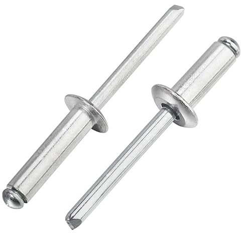 Linkup 380pcs pack 1/8 x 5/16 Pop blind Rivets, 3.2mm x 8mm pop rivets,Aluminum Body Steel Mandrel Rivets (Silver),Dome Head aluminum rivets