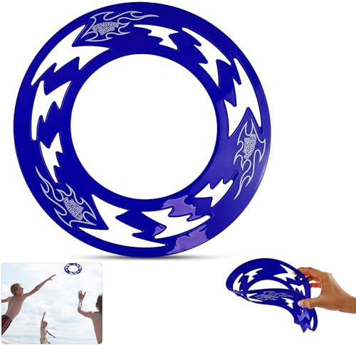 SRV Hub 1x Blue Super Light Speed Skimmer, Laser Cut Flying Frisbee Throw and Catch Toy, Kids Adults Outdoor Beach Garden Flying Disc Frisbee Ring Size - 22.5cm (Dia)