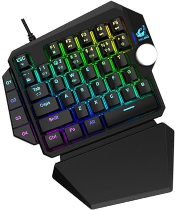 CAXUSD Gaming Mechanical Keyboard One-handed High/low Key Layout Rgb Backlit Programmable Macros/Accessory