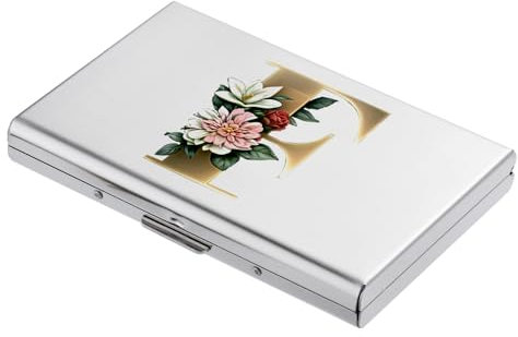 BONSYL® Porte Cartes de Crédit, Portefeuille Fin en Métal avec Blocage RFID, Design Tendance et Motifs Artistiques, pour Homme et Femme. (6 Cartes/Argent/F)