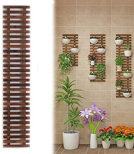 Fioriera da parete in legno da appendere, supporto per recinzione per piante da giardino, 150 x 29 cm