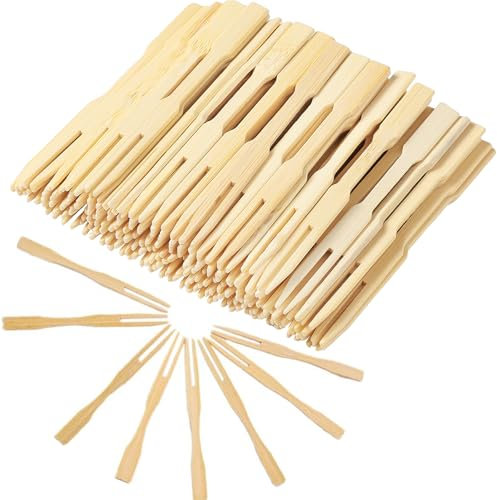 Lanjue 400PCS Wooden Fruit Forks, 3.5 Inch Blunt-end, Ideal for Fruit, Cake, Barbecue, etc.